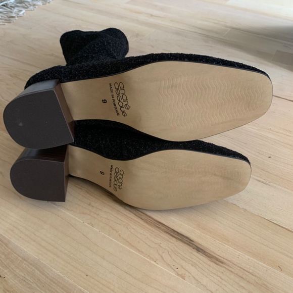 New Nib Andre Assous Venus sock boot in metallic stretch textile - Picture 4 of 4